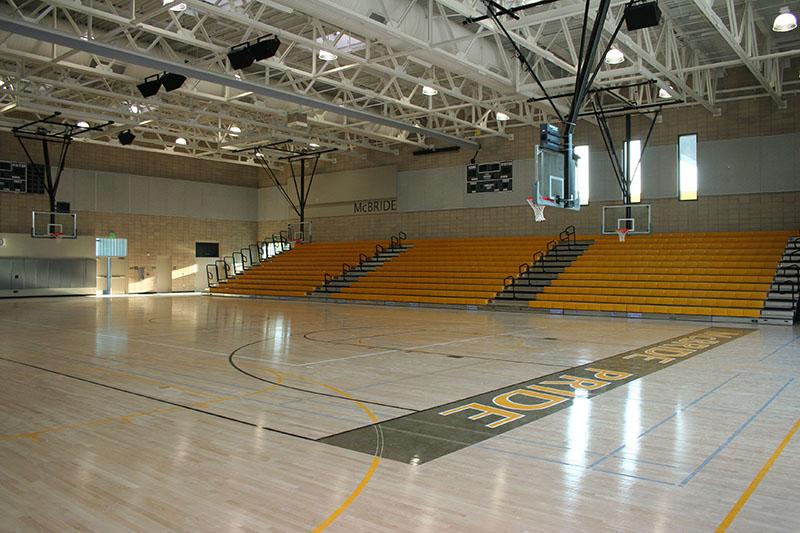 Picture of the Indoor Basketball Court at Long Beach USD, Ernest S. McBride Sr. Highschool Early Academic Technical School