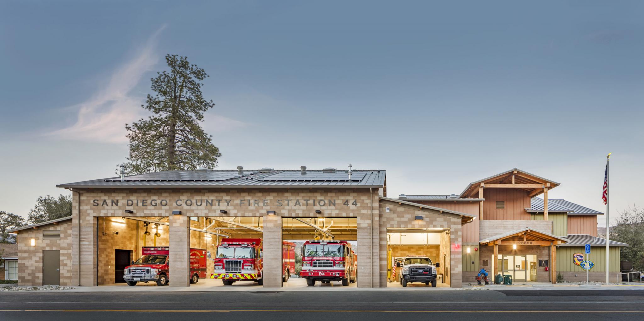 Exterior Picture of the Pine Valley Fire Station During the Day
