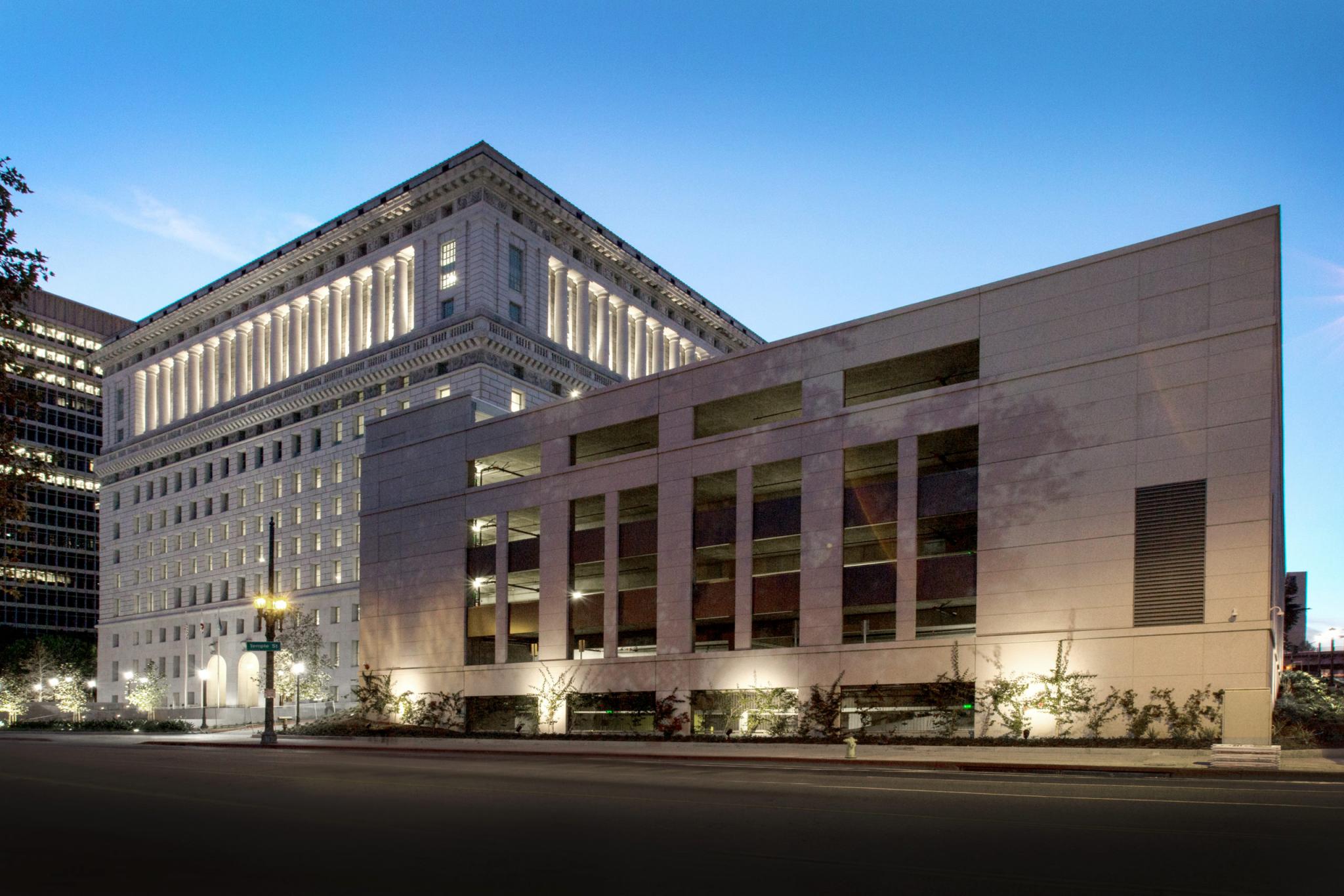 Exterior Picture of the Los Angeles County Hall of Justice Building During the Day